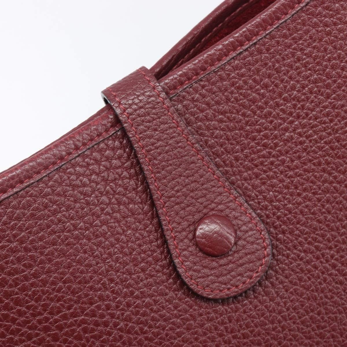 Hermes Evelyne Bag Gen I Chamonix Burgundy Leather Handbag (Pre-Owned)