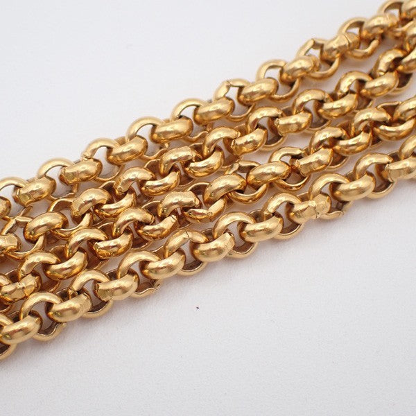 Chanel Vintage Cc Heart Pendant Long Metal Gold Gold_Plated Necklace Jewelry (Pre-Owned)