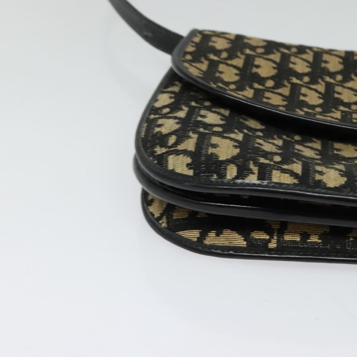 Christian Dior Trotter Shoulder Canvas Navy Canvas Handbag (Pre-Owned)