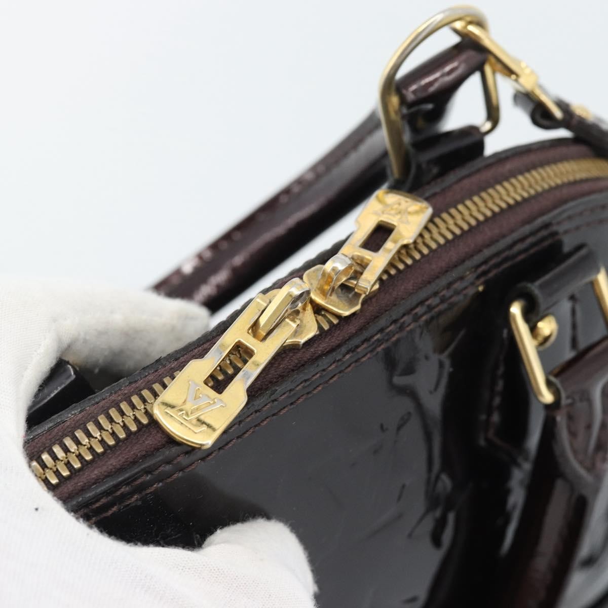 Louis Vuitton Alma Monogram Vernis Purple Patent_Leather Handbag (Pre-Owned)
