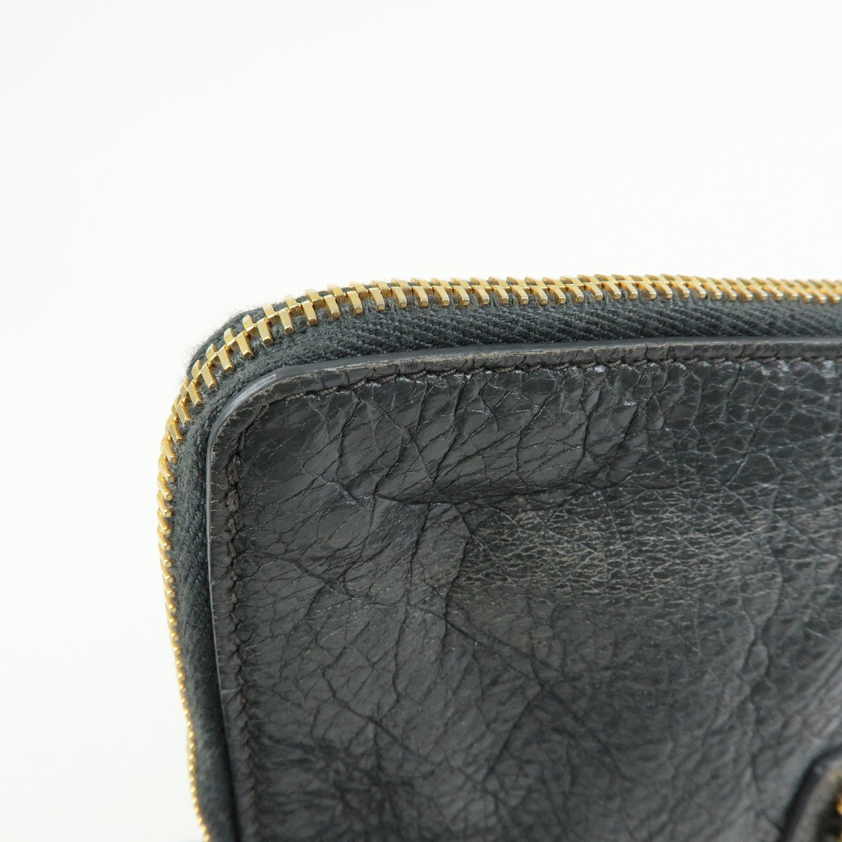 Balenciaga Zip Around Giant Studs Clutch Leather Gray Leather Clutche & Pouche Bag (Pre-Owned)