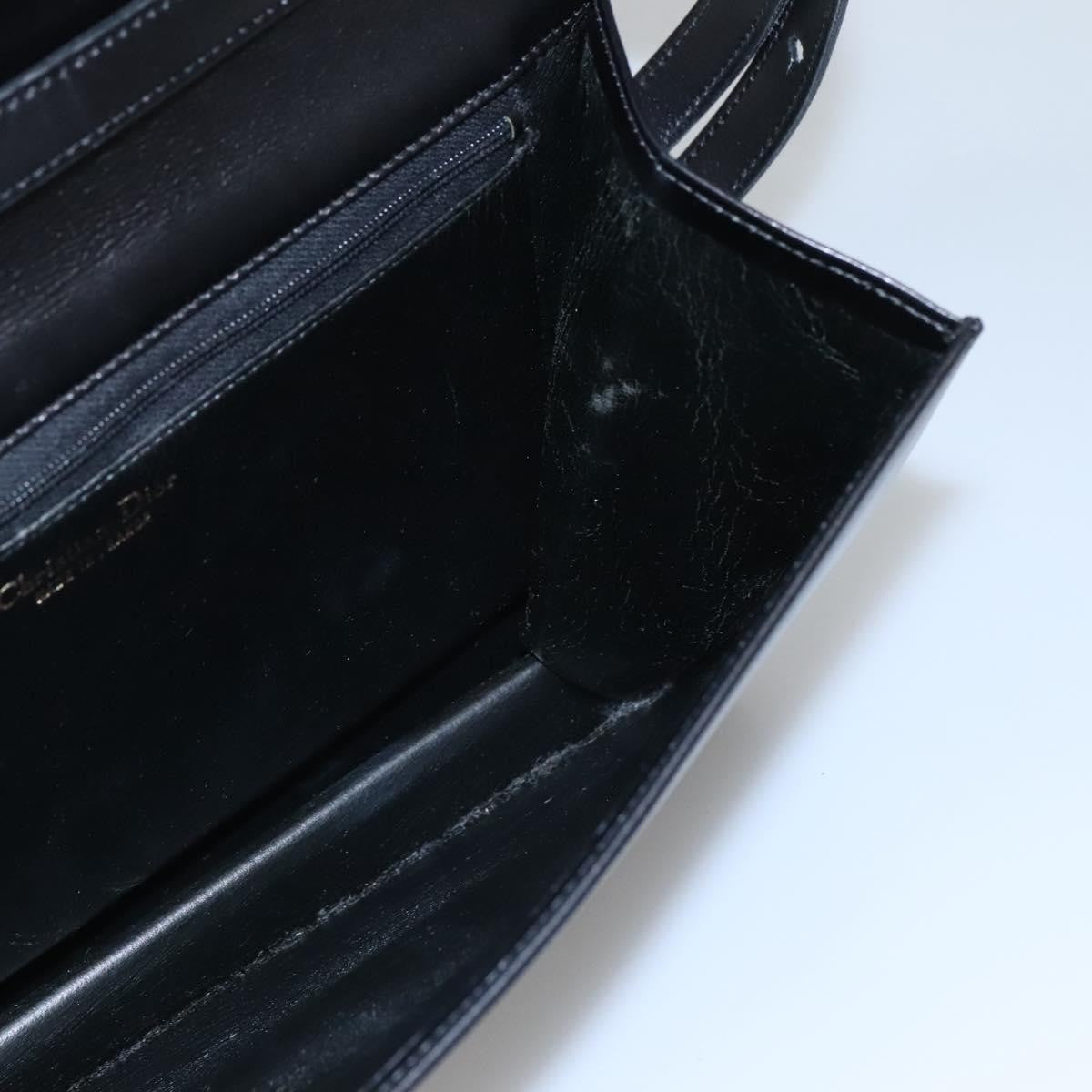 Christian Dior Shoulder Leather Black Leather Shoulder Bag Bag (Pre-Owned)
