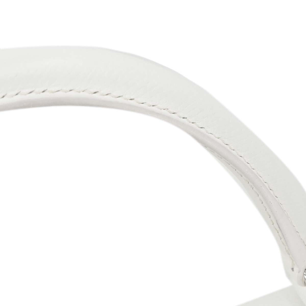 Hermes Kelly White Epsom With Palladium Hardware White Leather Handbag (Pre-Owned)