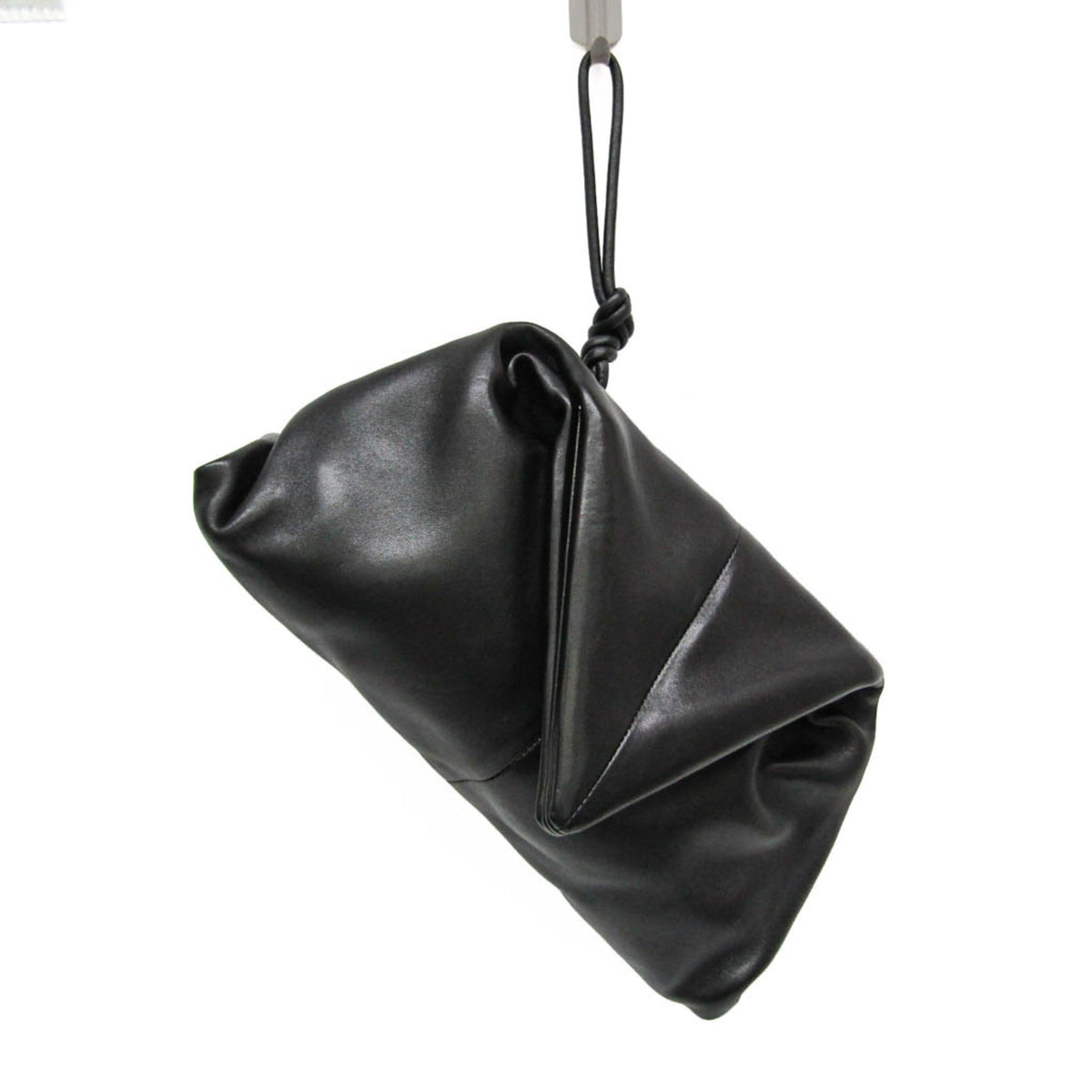 Bottega Veneta Bv Trine Fold Clutch Leather Black Leather Clutche & Pouche Bag (Pre-Owned)