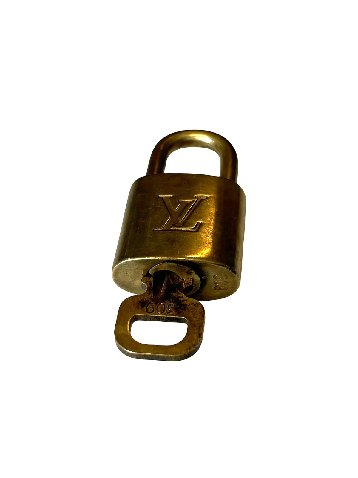 Louis Vuitton Padlock And Key Logo Metal Gold Metal Charms And Keychains Accessory (Pre-Owned)