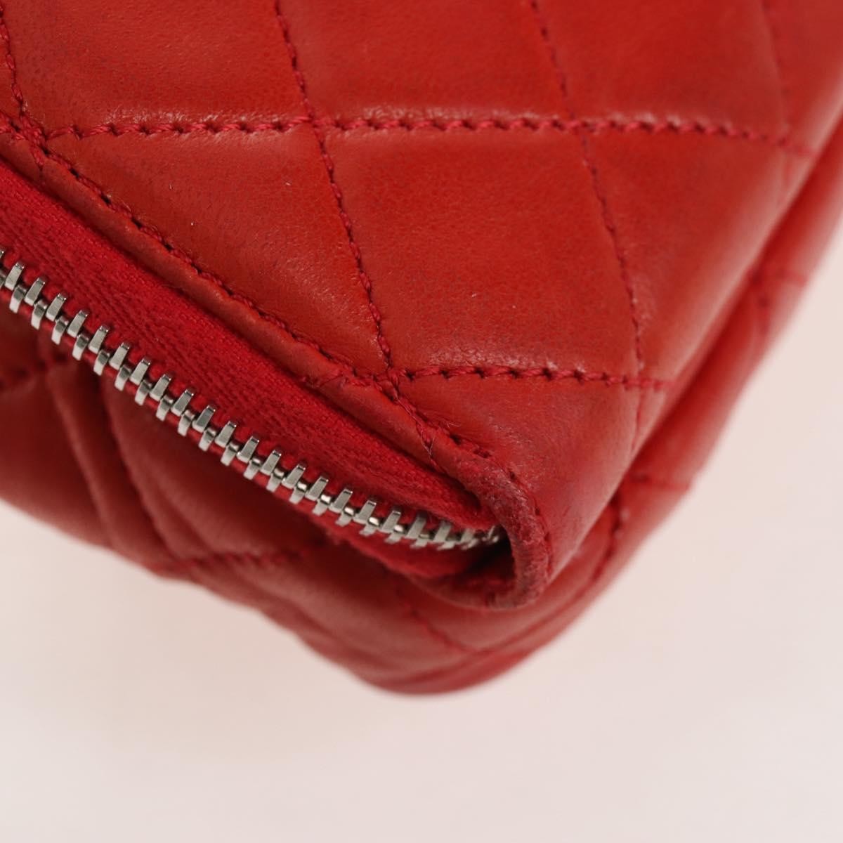 Chanel Wallet On Chain Flap Quilted Calfskin Red Leather Handbag (Pre-Owned)