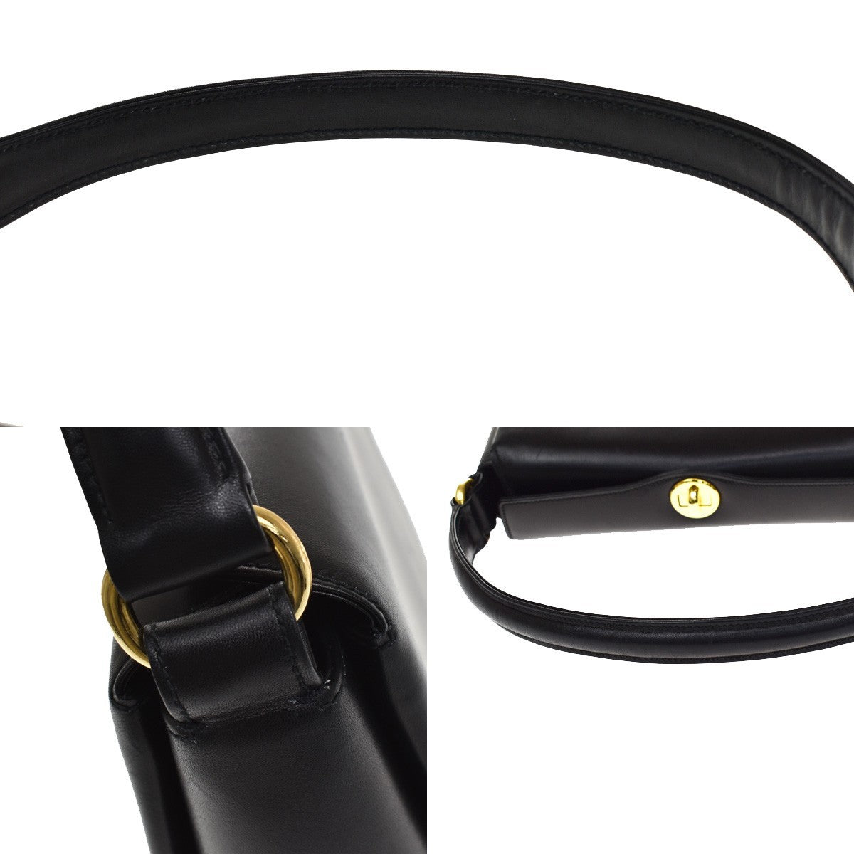 Prada Turnlock Convertible City Calf Black Leather Shoulder Bag Bag (Pre-Owned)