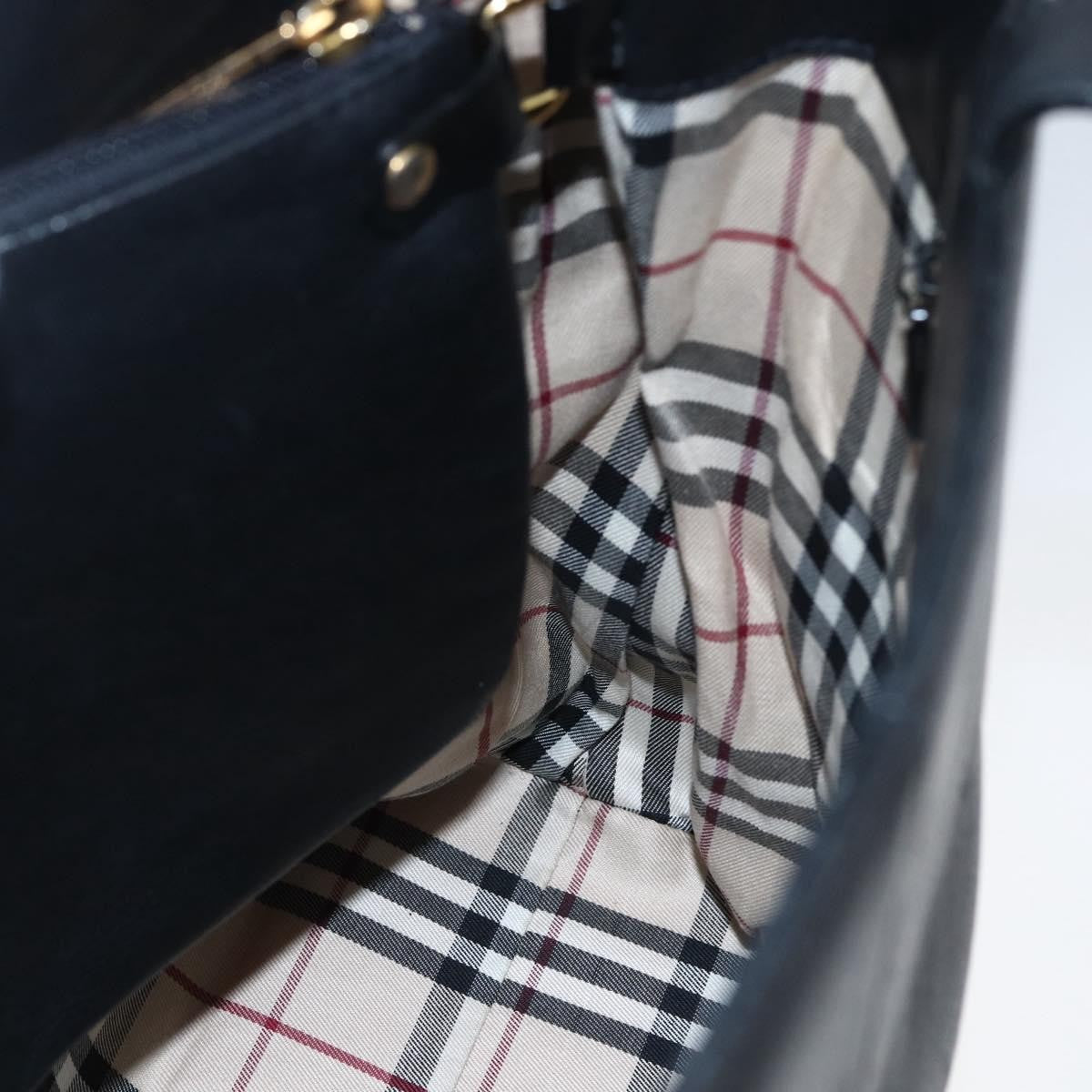 Burberry Vintage Leather Black Leather Tote Bag Bag (Pre-Owned)