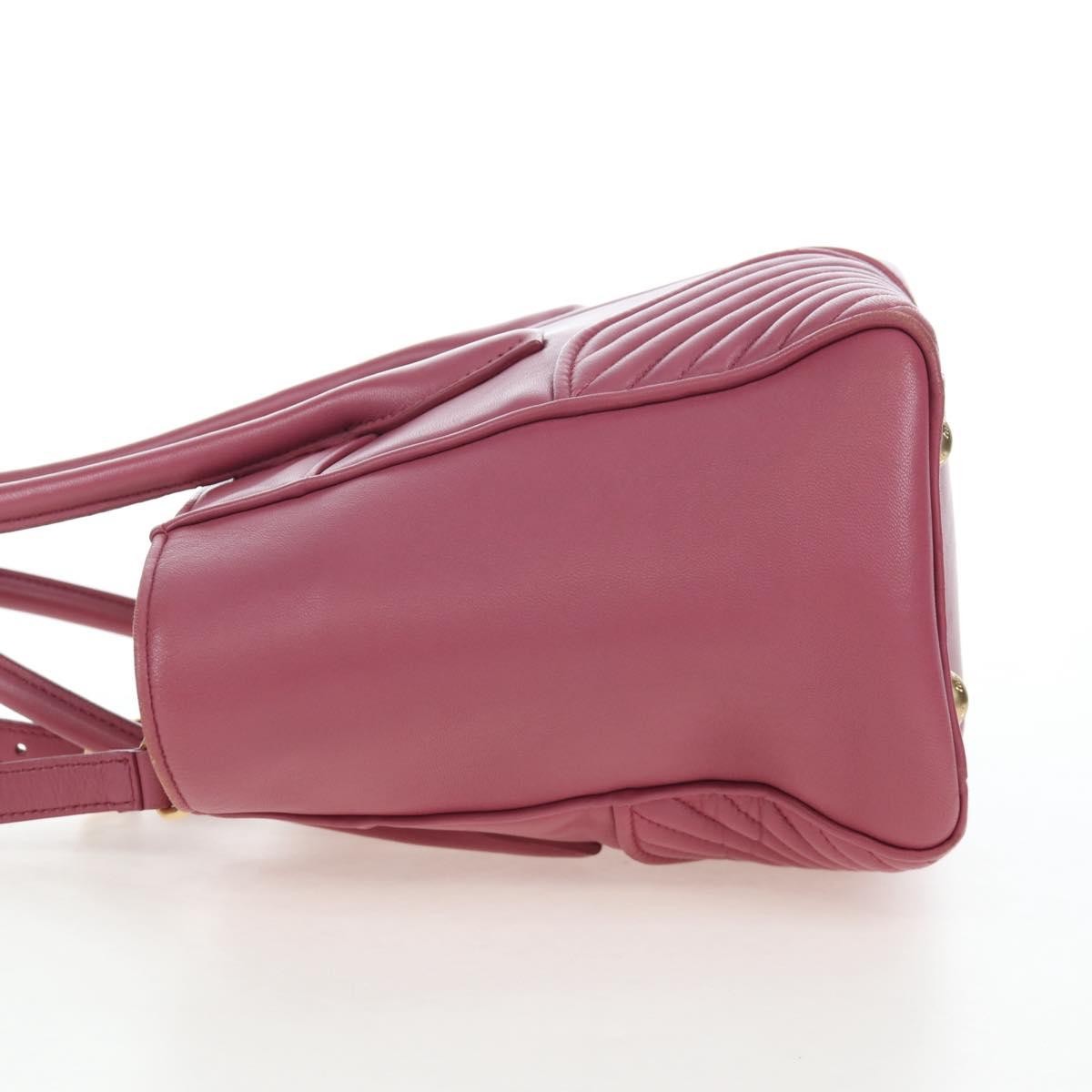 Miu Miu Beau Top Handle Leather Pink Leather Handbag (Pre-Owned)