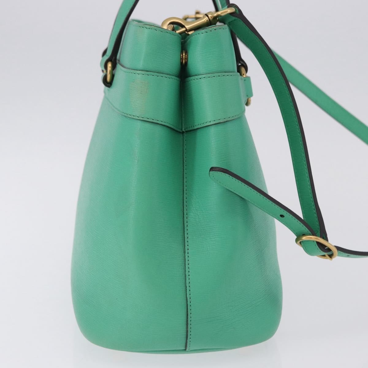 Gucci Bright Bit Convertible Leather Green Leather Tote Bag Bag (Pre-Owned)