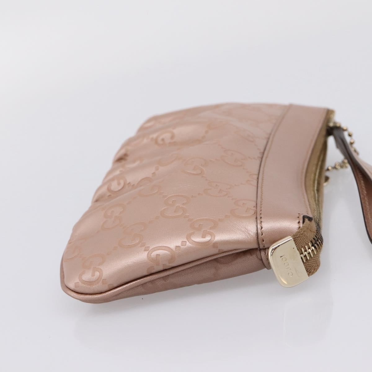 Gucci Heart Wristlet Guccissima Leather Pink Leather Clutche & Pouche Bag (Pre-Owned)