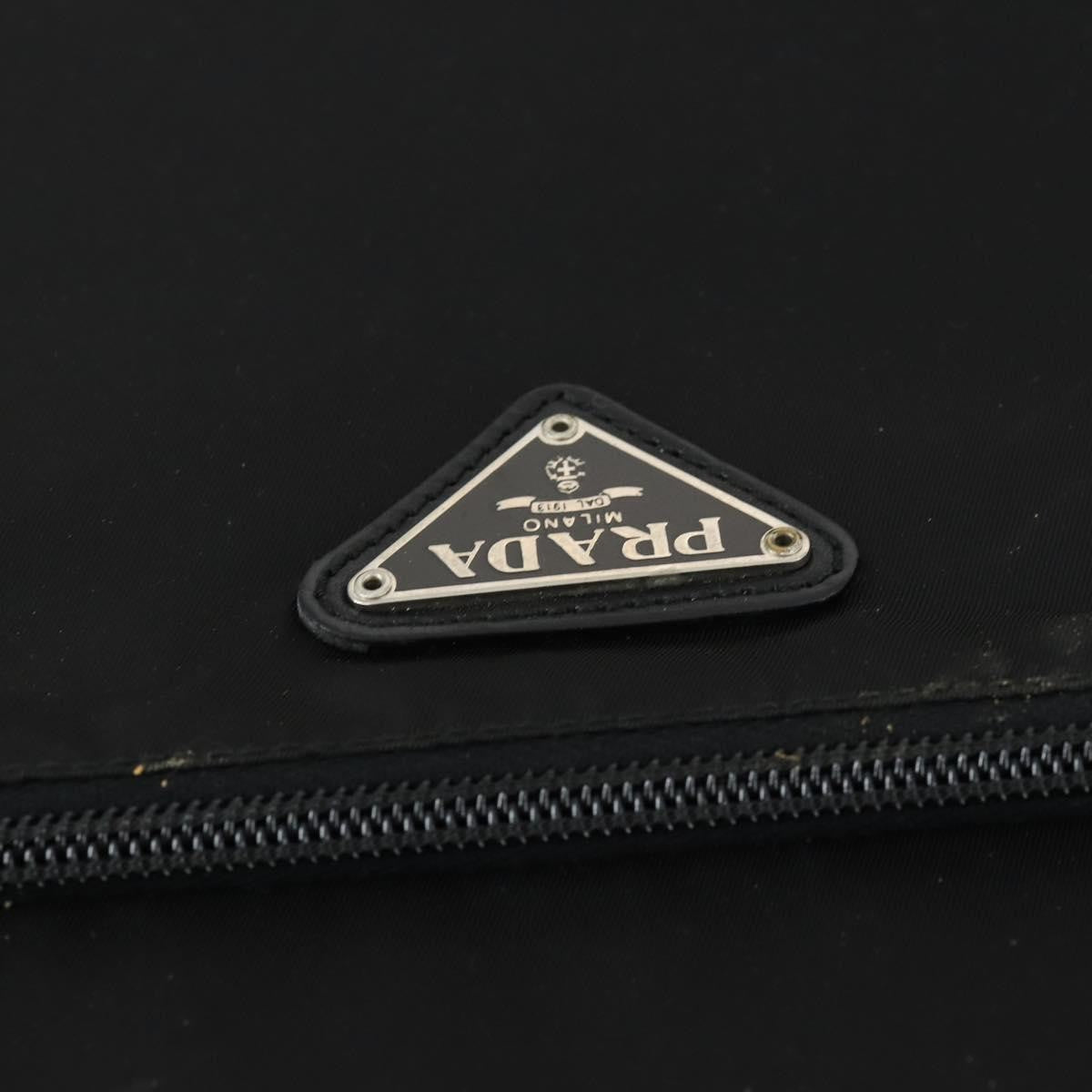 Prada Trolley Rolling Luggage Tessuto And Saffiano Leather Black Nylon Travel Bag Bag (Pre-Owned)