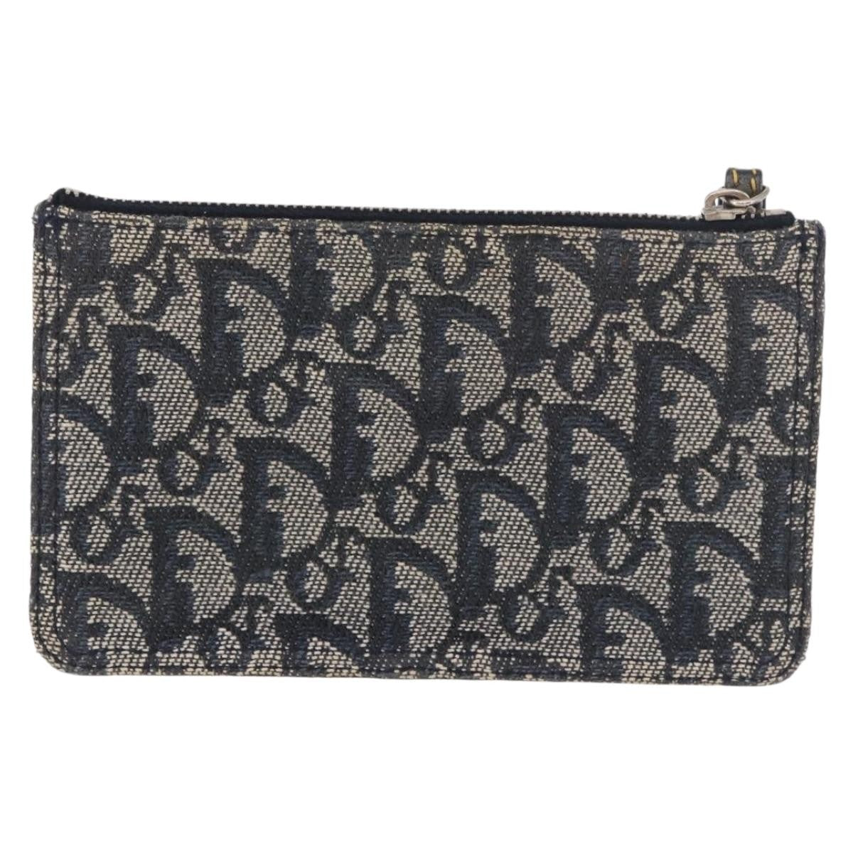 Christian Dior A5 Pouch Oblique Canvas Navy Canvas Clutche & Pouche Bag (Pre-Owned)