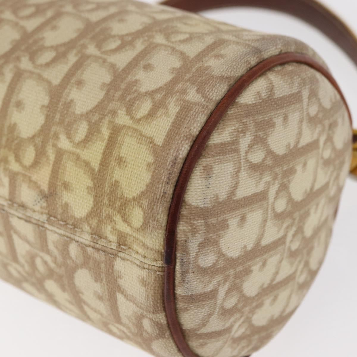 Christian Dior Vintage Trotter Romantique Diorissimo Coated Canvas Beige Canvas Shoulder Bag Bag (Pre-Owned)