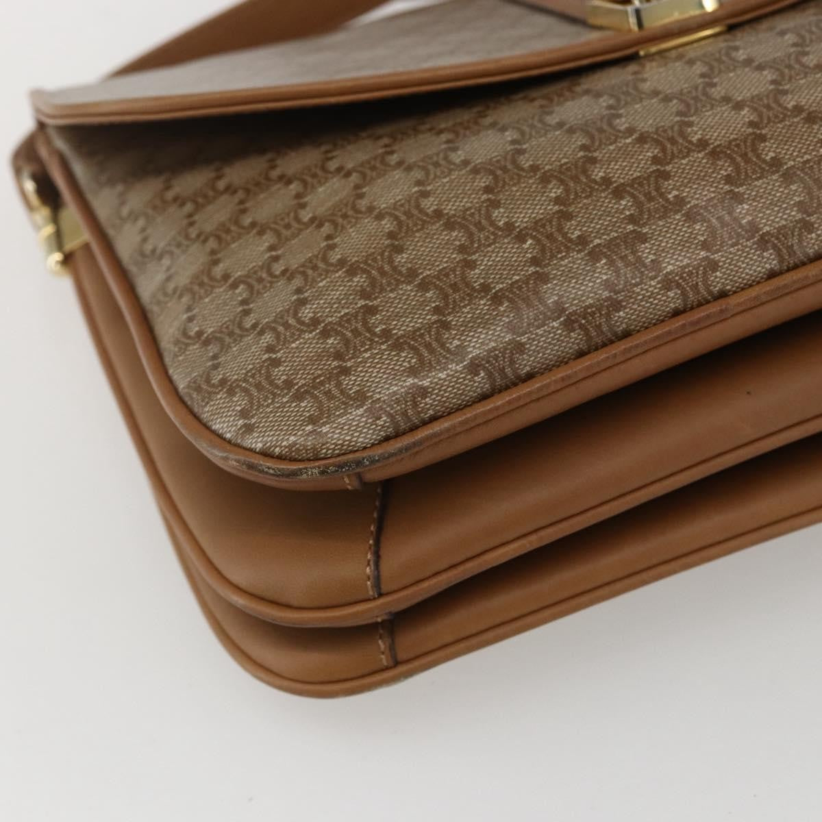 Celine Vintage Macadam Canvas And Leather Beige Canvas Shoulder Bag Bag (Pre-Owned)