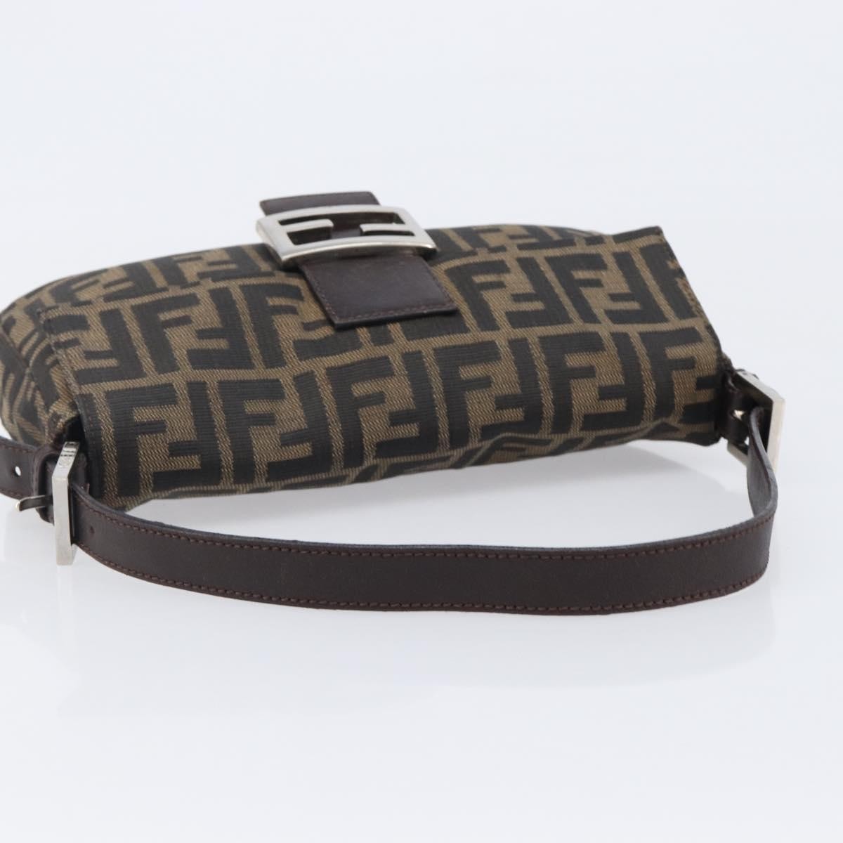 Fendi Mamma Baguette Zucca Jacquard Velvet Brown Canvas Shoulder Bag Bag (Pre-Owned)