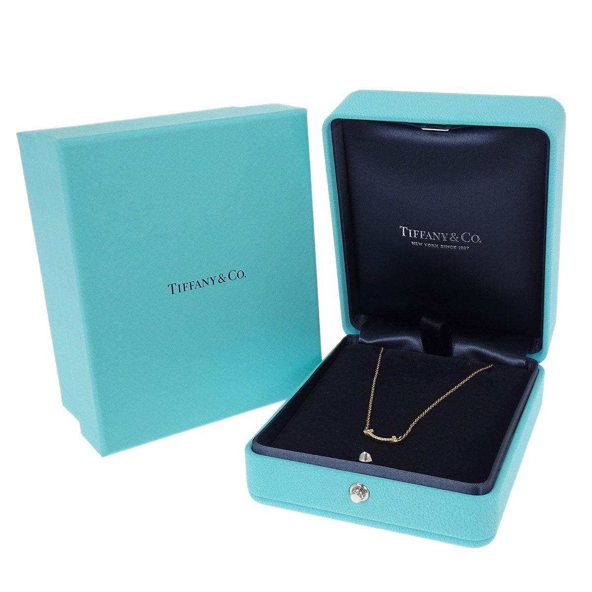 Tiffany & Co. T Smile Pendant 18K Yellow Gold With Diamonds Gold Yellow_Gold Necklace Jewelry (Pre-Owned)