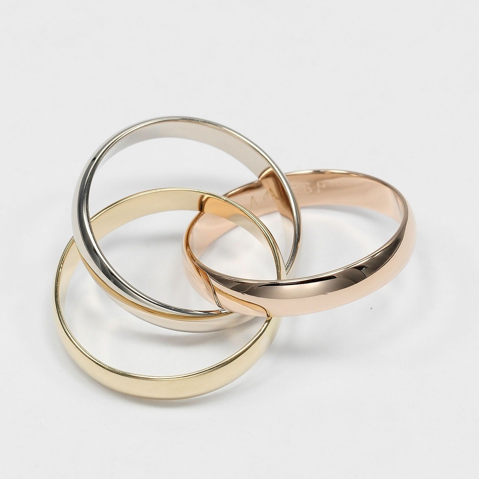 Cartier Trinity 18K Tricolor Gold Gold Yellow_Gold Ring Jewelry (Pre-Owned)