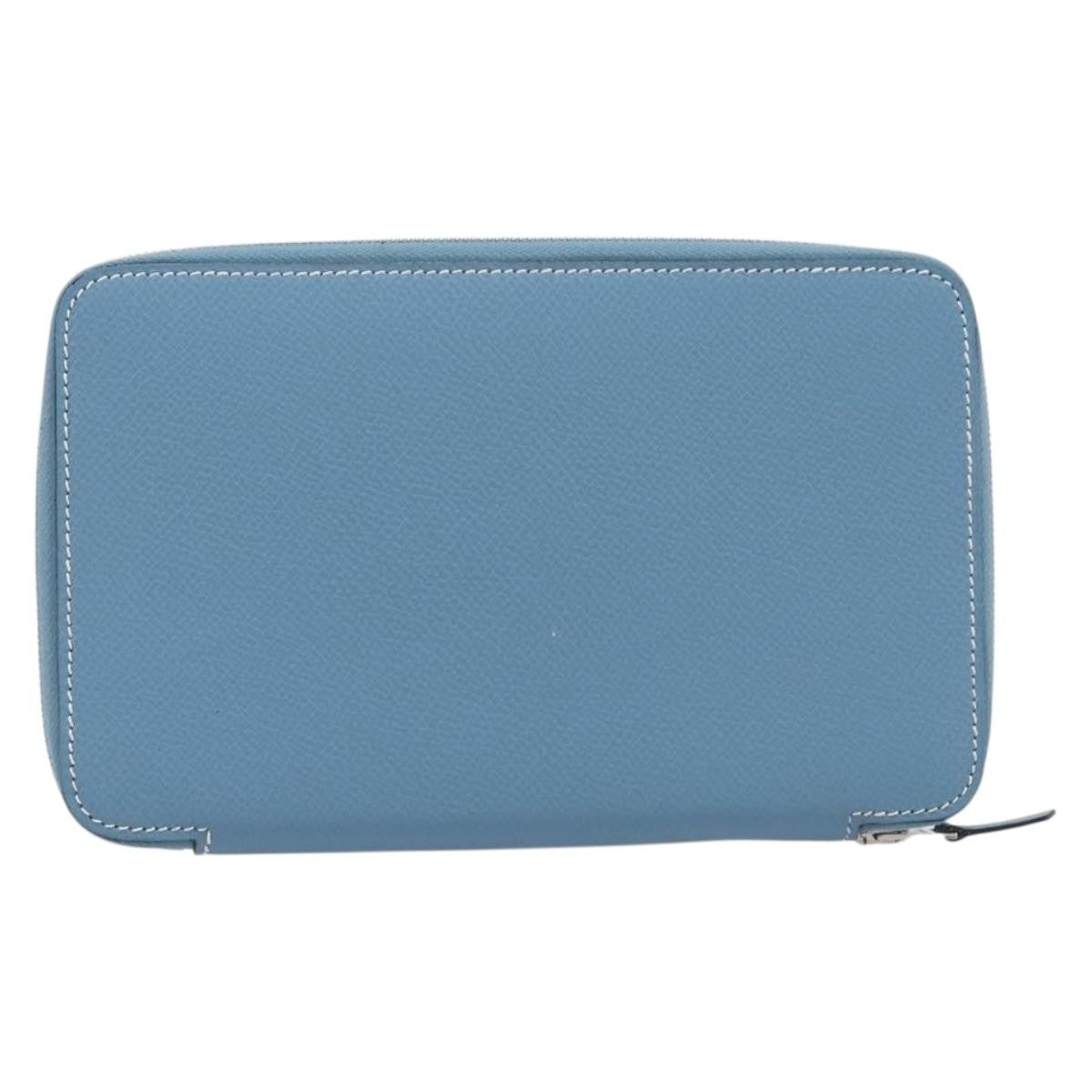 Hermes Vision Ii Agenda Epsom Blue Leather Wallets Accessory (Pre-Owned)