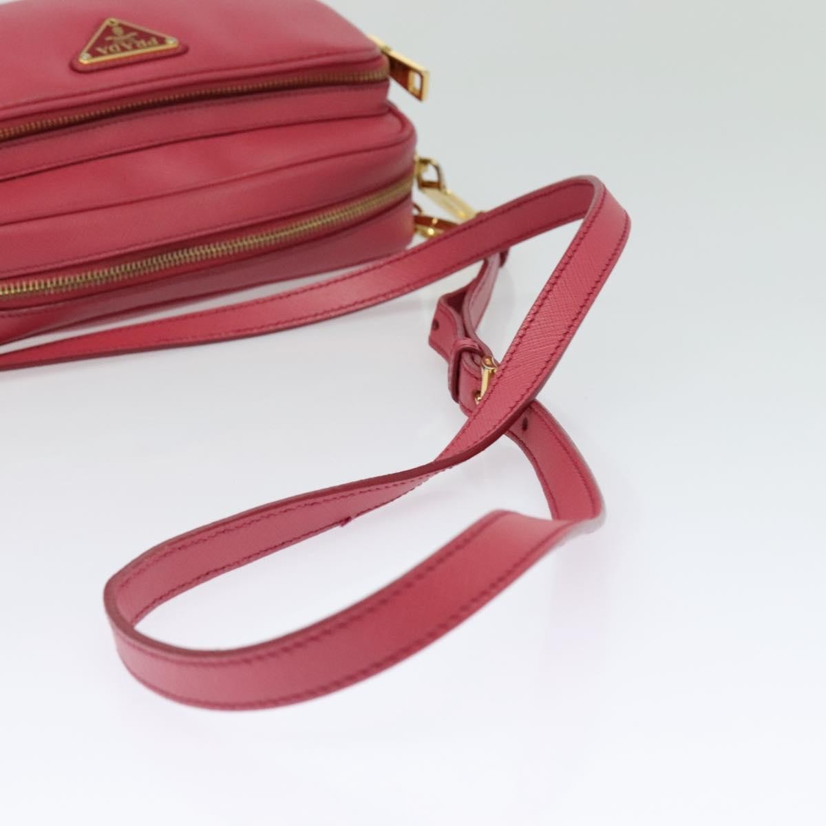Prada Front Pocket Saffiano Leather Pink Leather Shoulder Bag Bag (Pre-Owned)