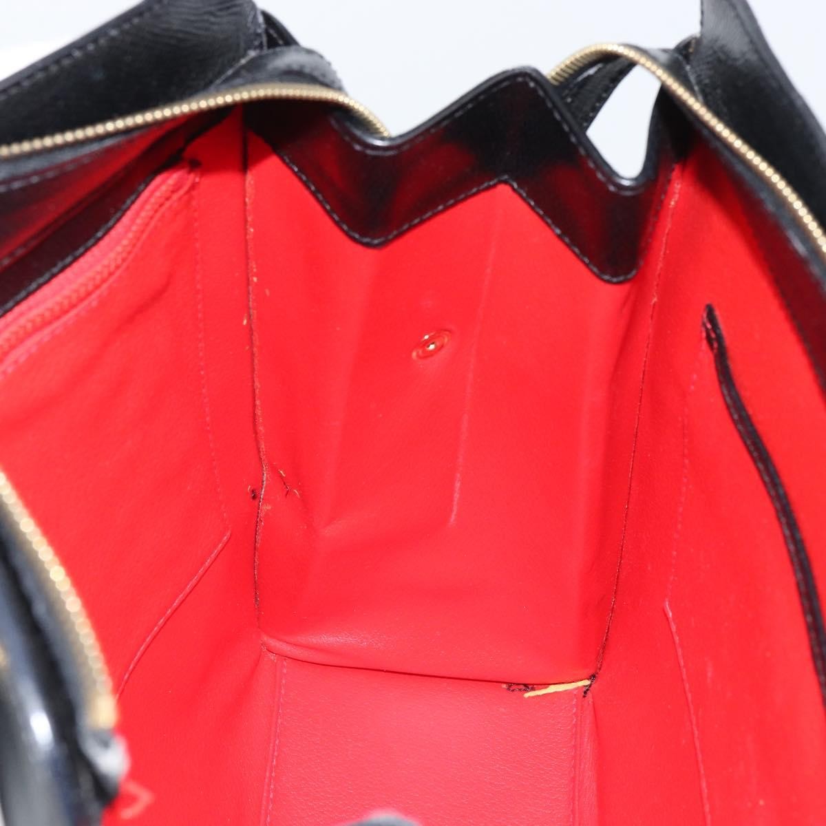Celine Vintage Turn Lock Shoulder Leather Black Leather Handbag (Pre-Owned)