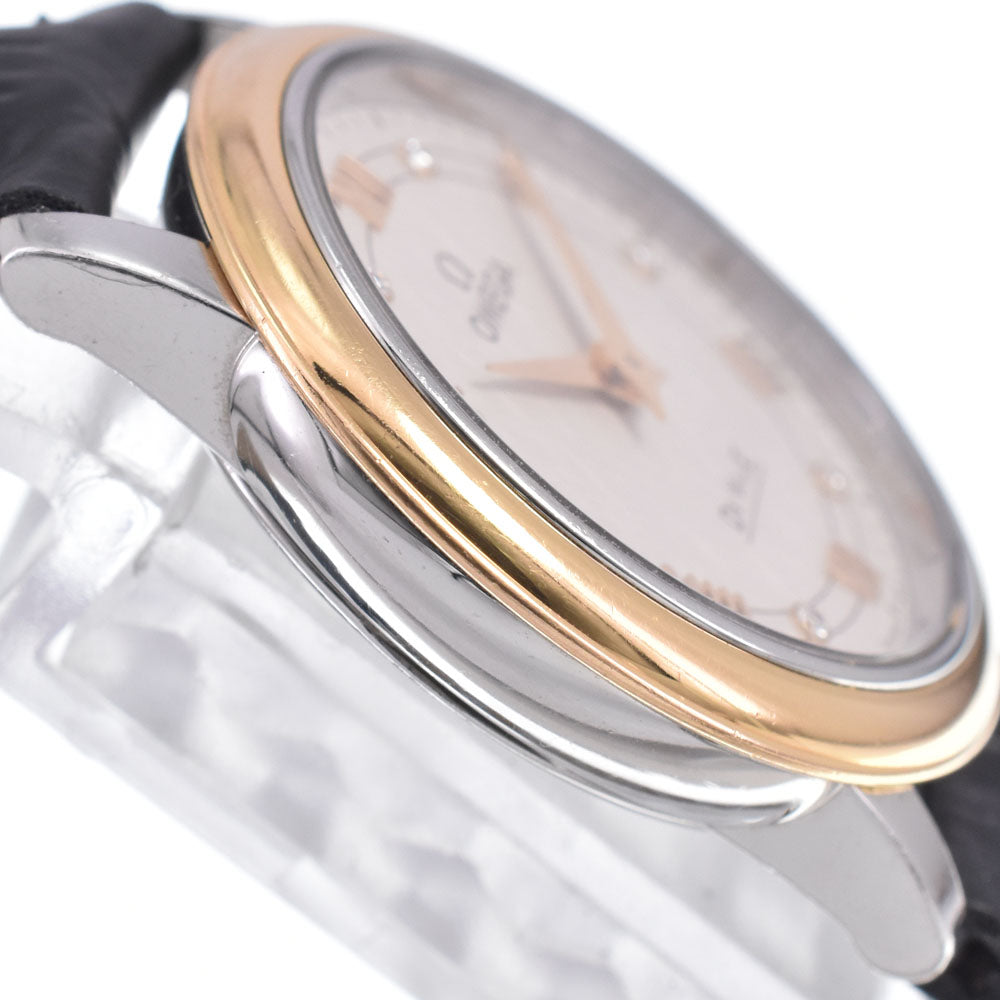 Omega De Ville Prestige Quartz Stainless Steel And Rose Gold With Diamond Markers Watch (Pre-Owned)