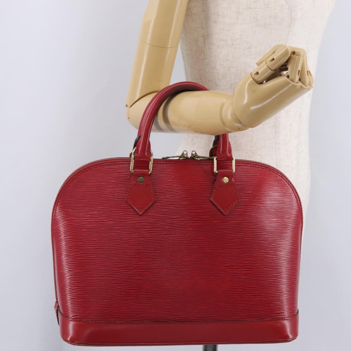 Louis Vuitton Alma Epi Leather Red Leather Handbag (Pre-Owned)