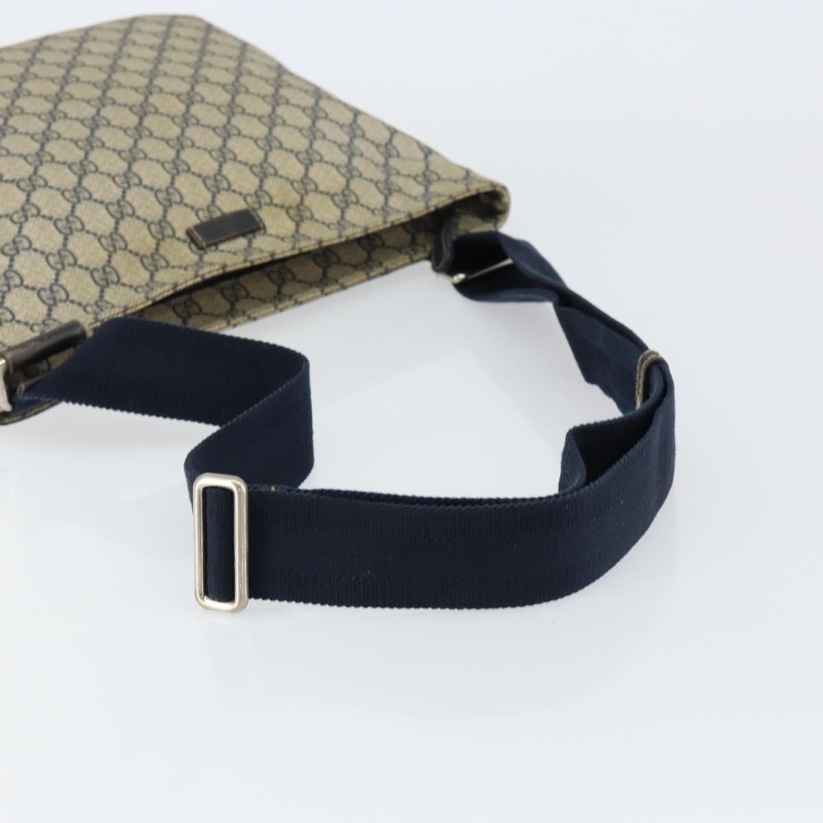 Gucci Zip Top Messenger Gg Coated Canvas Navy Pvc Shoulder Bag Bag (Pre-Owned)