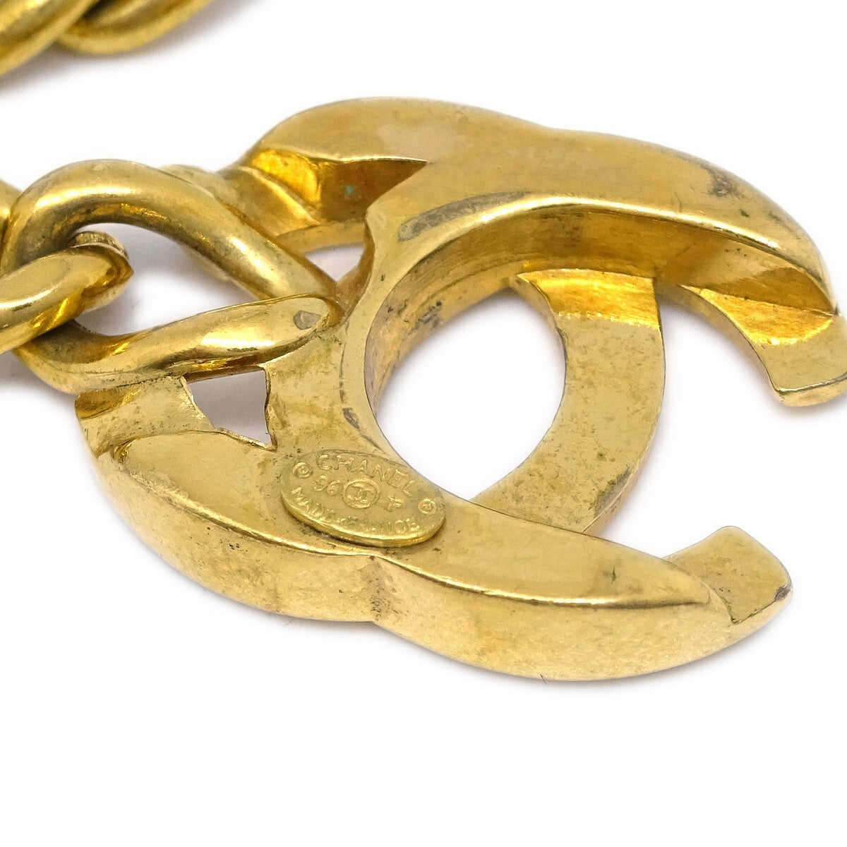 Chanel Vintage Cc Turnlock Chain Metal Gold Gold_Plated Bracelet Jewelry (Pre-Owned)