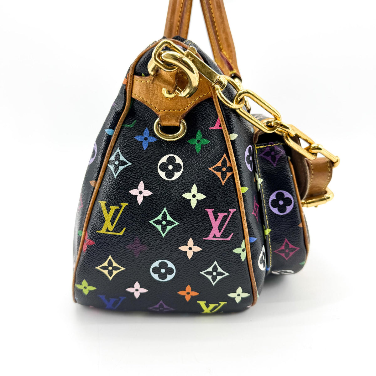 Louis Vuitton Rita Monogram Multicolor Black Canvas Handbag (Pre-Owned)