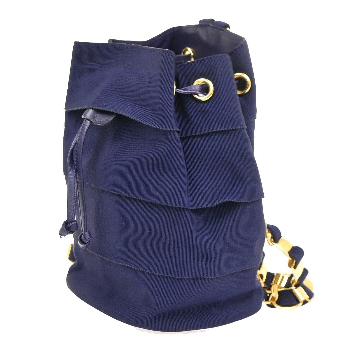 Salvatore Ferragamo Vara Chain Canvas Purple Canvas Backpack Bag (Pre-Owned)