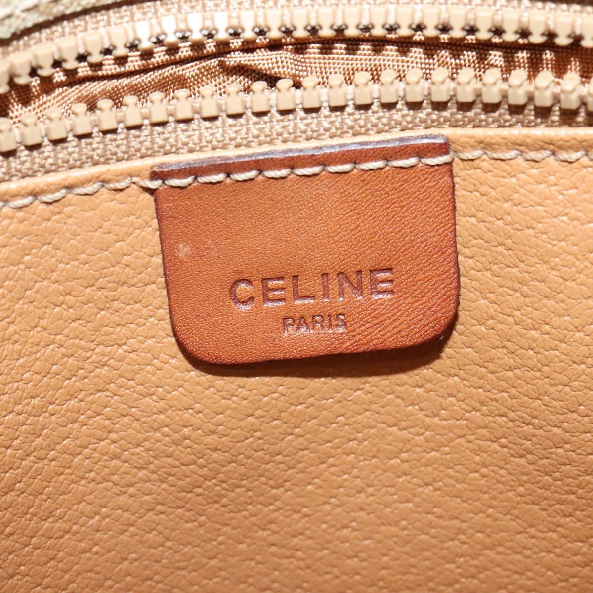 Celine Macadam Shoulder Pvc Leather Beige Canvas Bag (Pre-Owned)
