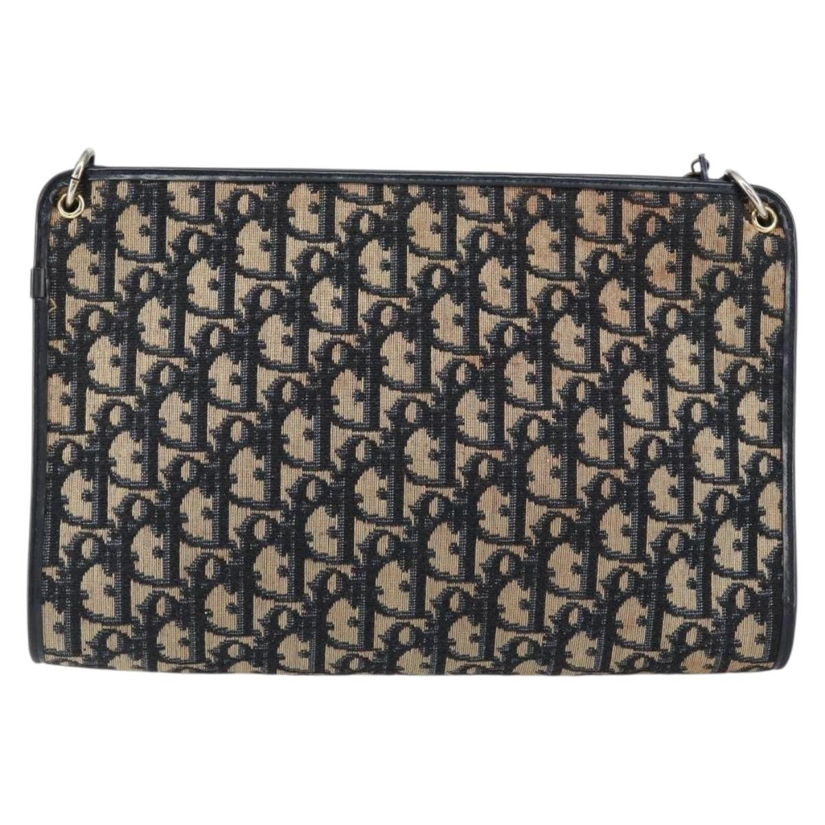 Christian Dior Vintage Trotter Canvas Navy Canvas Shoulder Bag Bag (Pre-Owned)