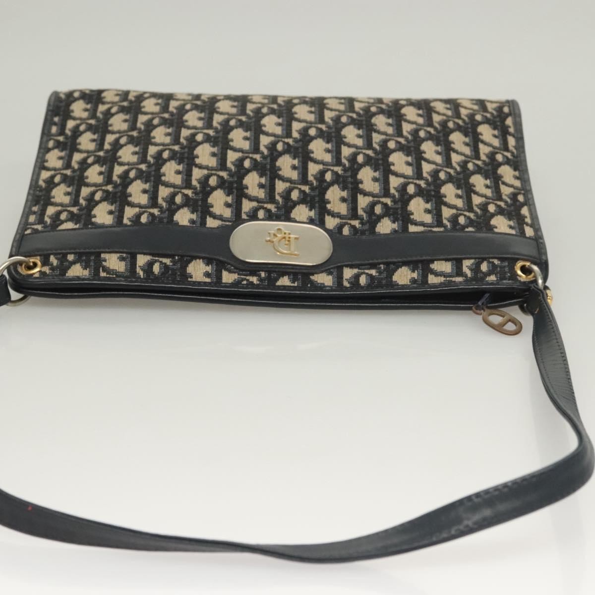 Christian Dior Vintage Trotter Canvas Navy Canvas Shoulder Bag Bag (Pre-Owned)