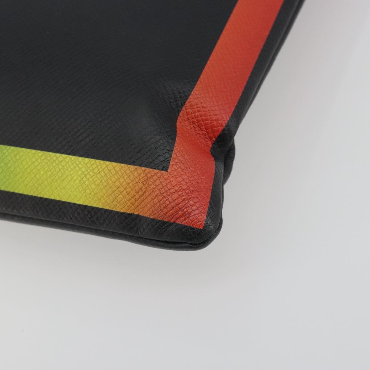 Louis Vuitton Pochette A4 Rainbow Taiga Leather Black Leather Clutche & Pouche Bag (Pre-Owned)