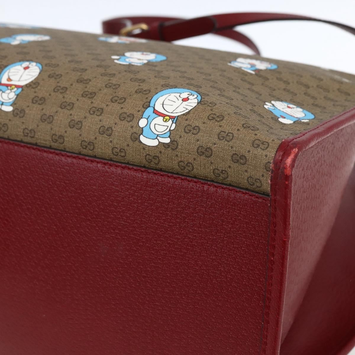 Gucci Doraemon Tote Printed Mini Gg Coated Canvas Beige Pvc Tote Bag Bag (Pre-Owned)