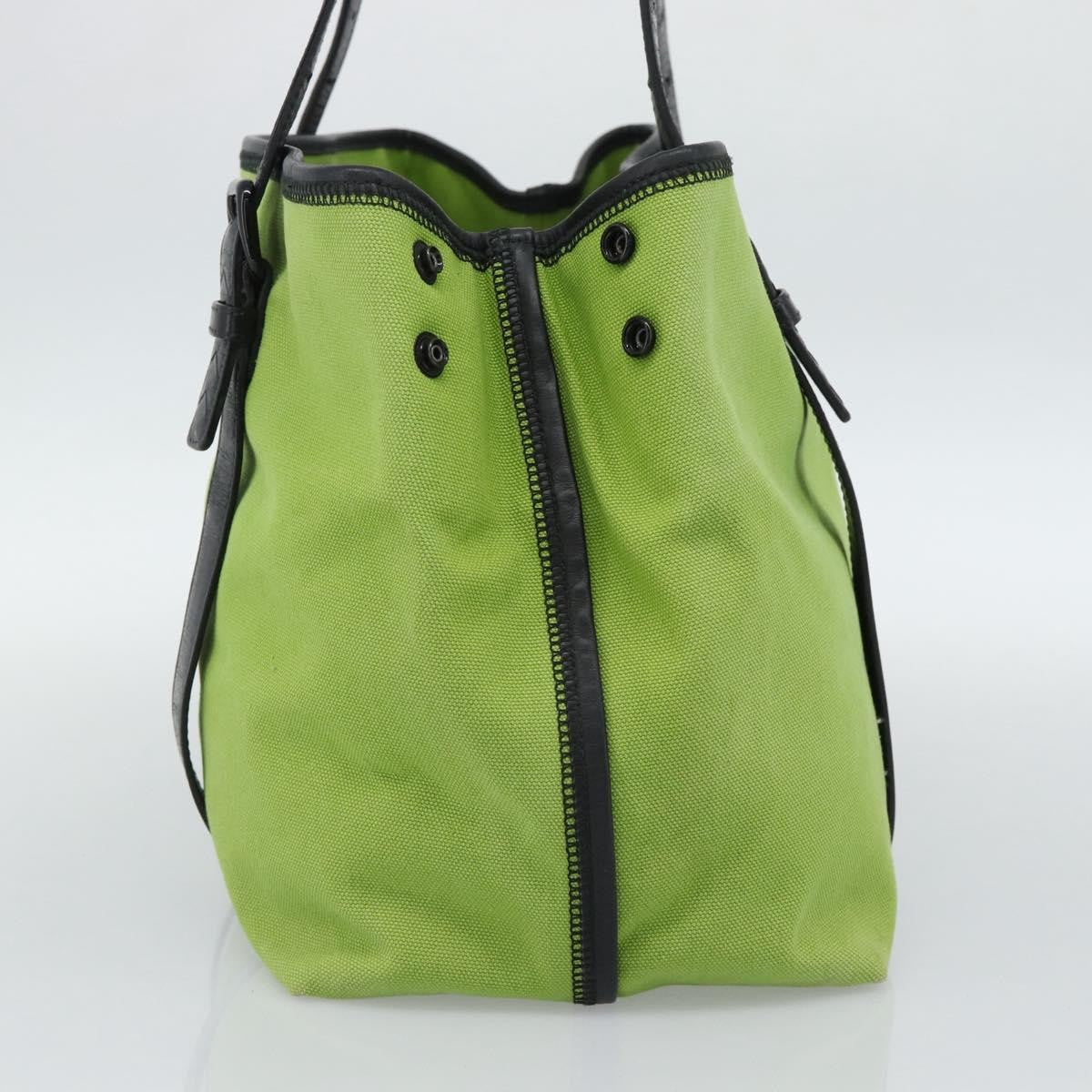 Bottega Veneta Vintage Canvas Green Canvas Tote Bag Bag (Pre-Owned)