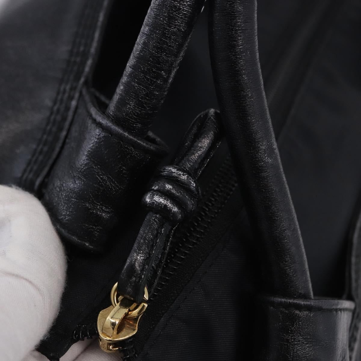 Loewe Aire Leather Black Leather Shoulder Bag Bag (Pre-Owned)