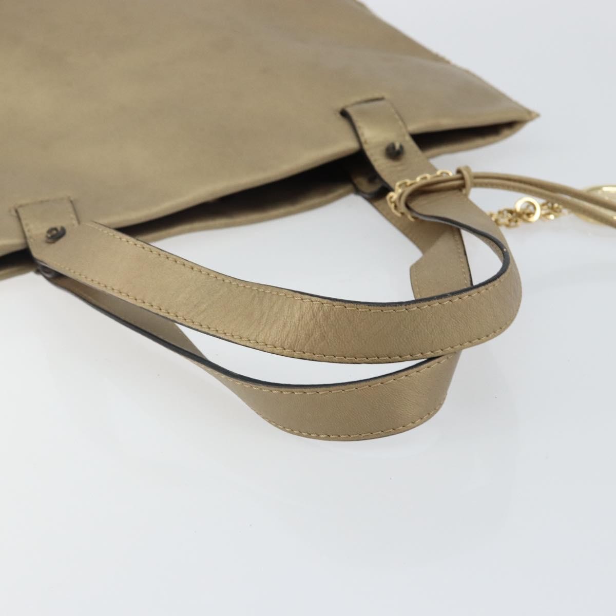 Loewe Anagram Tote Leather Gold Leather Tote Bag Bag (Pre-Owned)