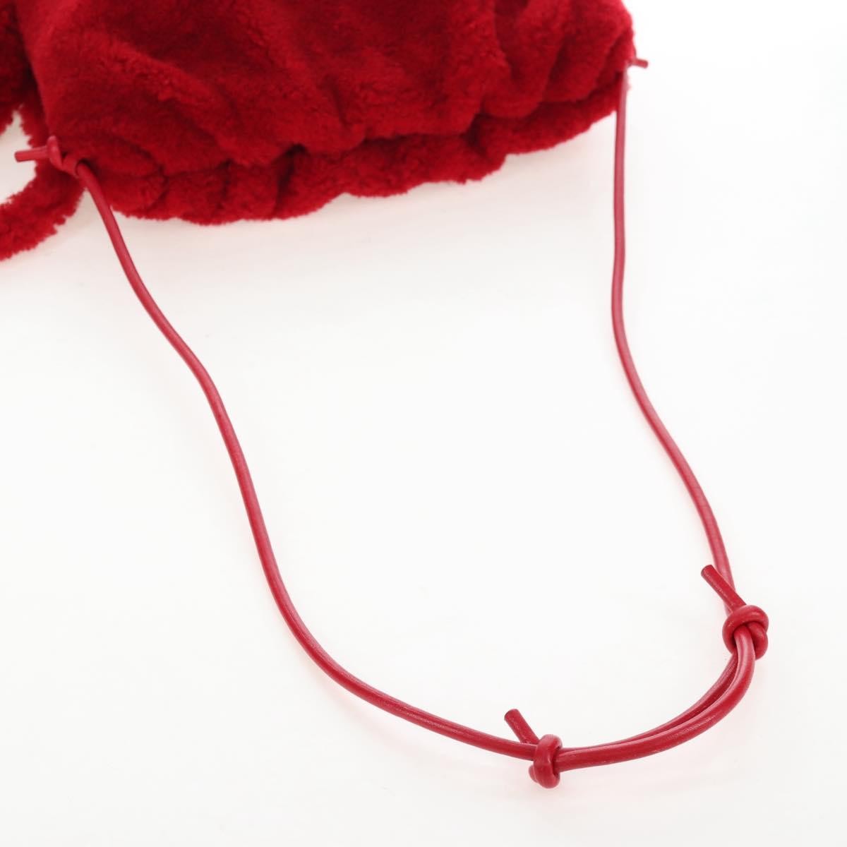 Bottega Veneta The Fringe Leather Red Textile Clutche & Pouche Bag (Pre-Owned)