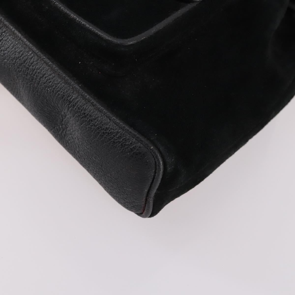 Gucci Vintage Bamboo Suede Black Suede Backpack Bag (Pre-Owned)