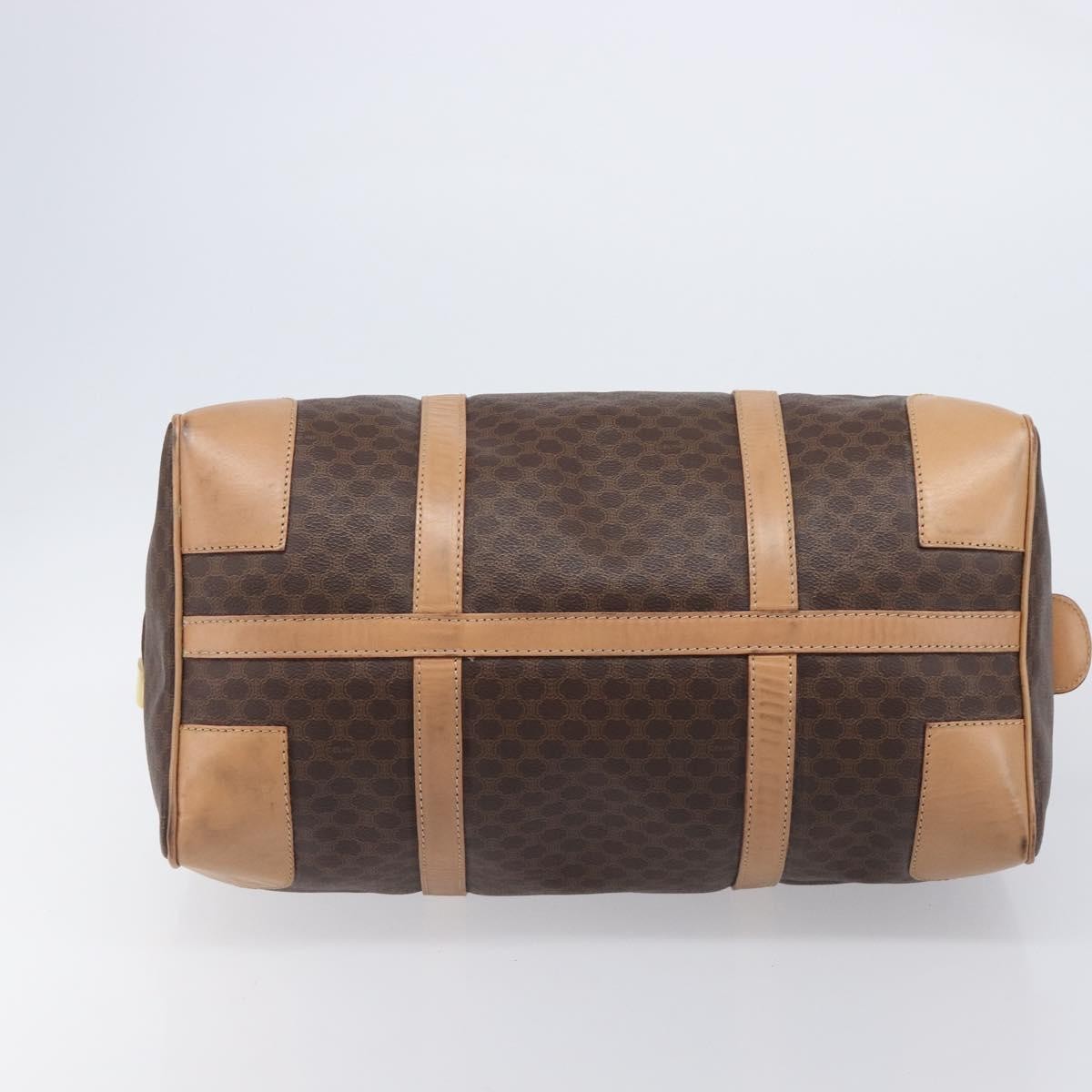 Celine Vintage Duffle Macadam Coated Canvas Brown Pvc Handbag (Pre-Owned)