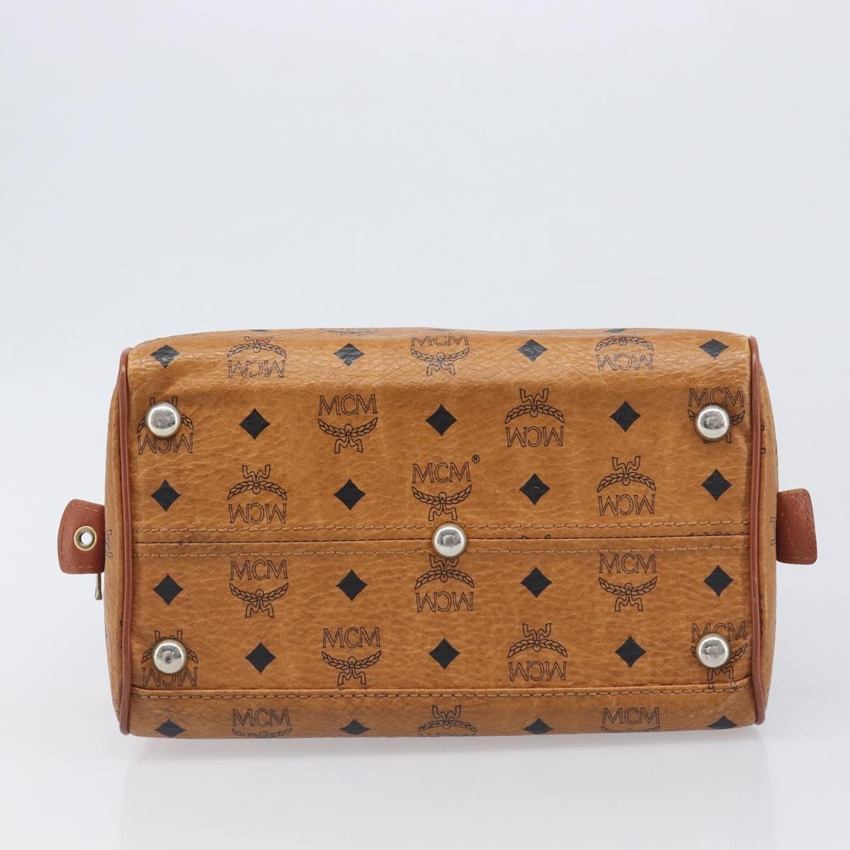 MCM Visetos Logogramme Leather Brown Leather Handbag (Pre-Owned)