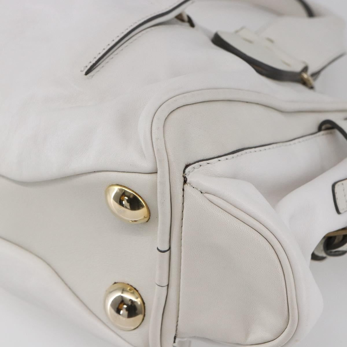 Chloe Vintage Leather White Leather Shoulder Bag Bag (Pre-Owned)