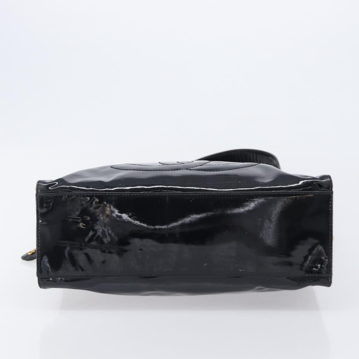 Chanel Coco Mark Patent Leather Black Patent_Leather Shoulder Bag Bag (Pre-Owned)