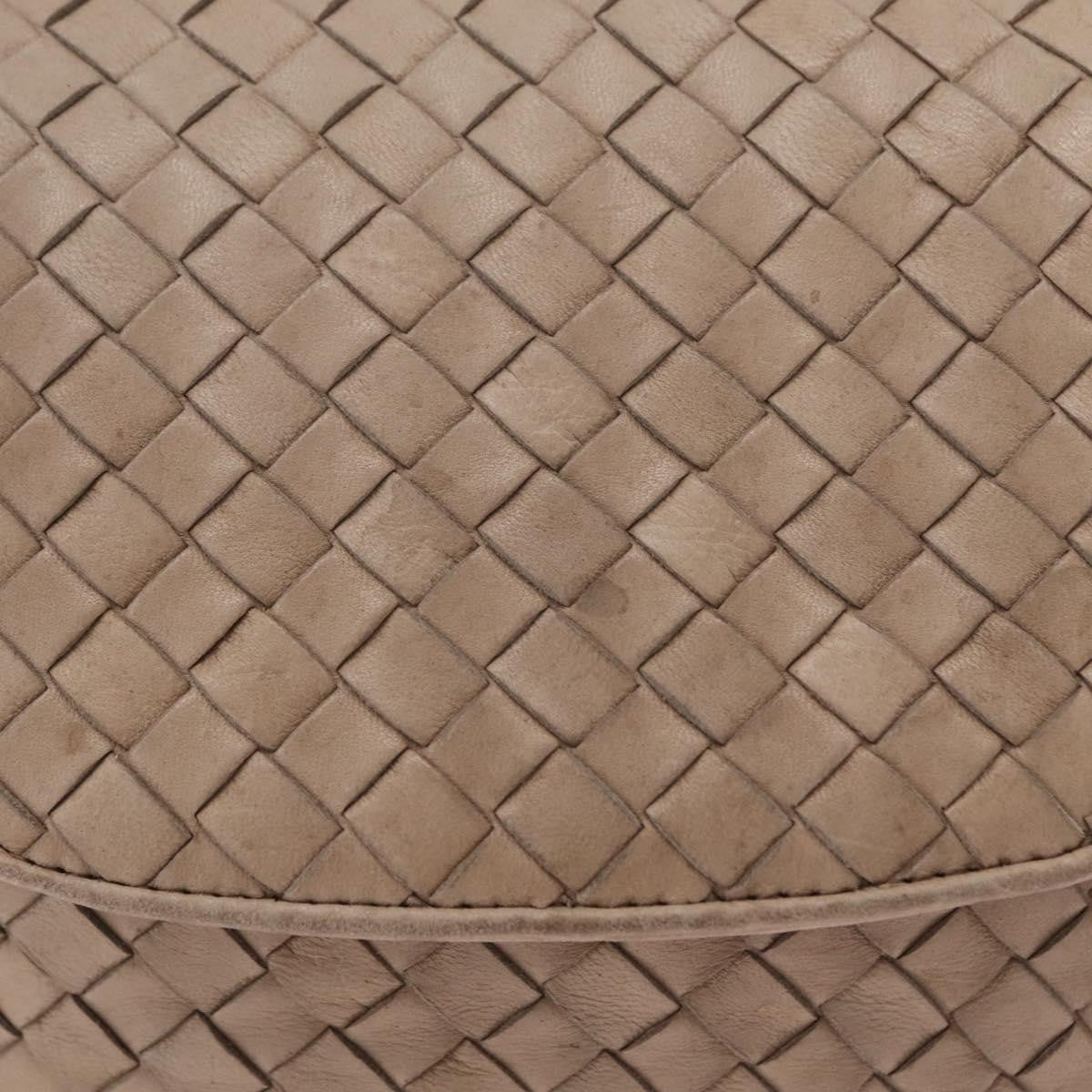 Bottega Veneta Intrecciato Shoulder Leather Beige Leather Shoulder Bag Bag (Pre-Owned)