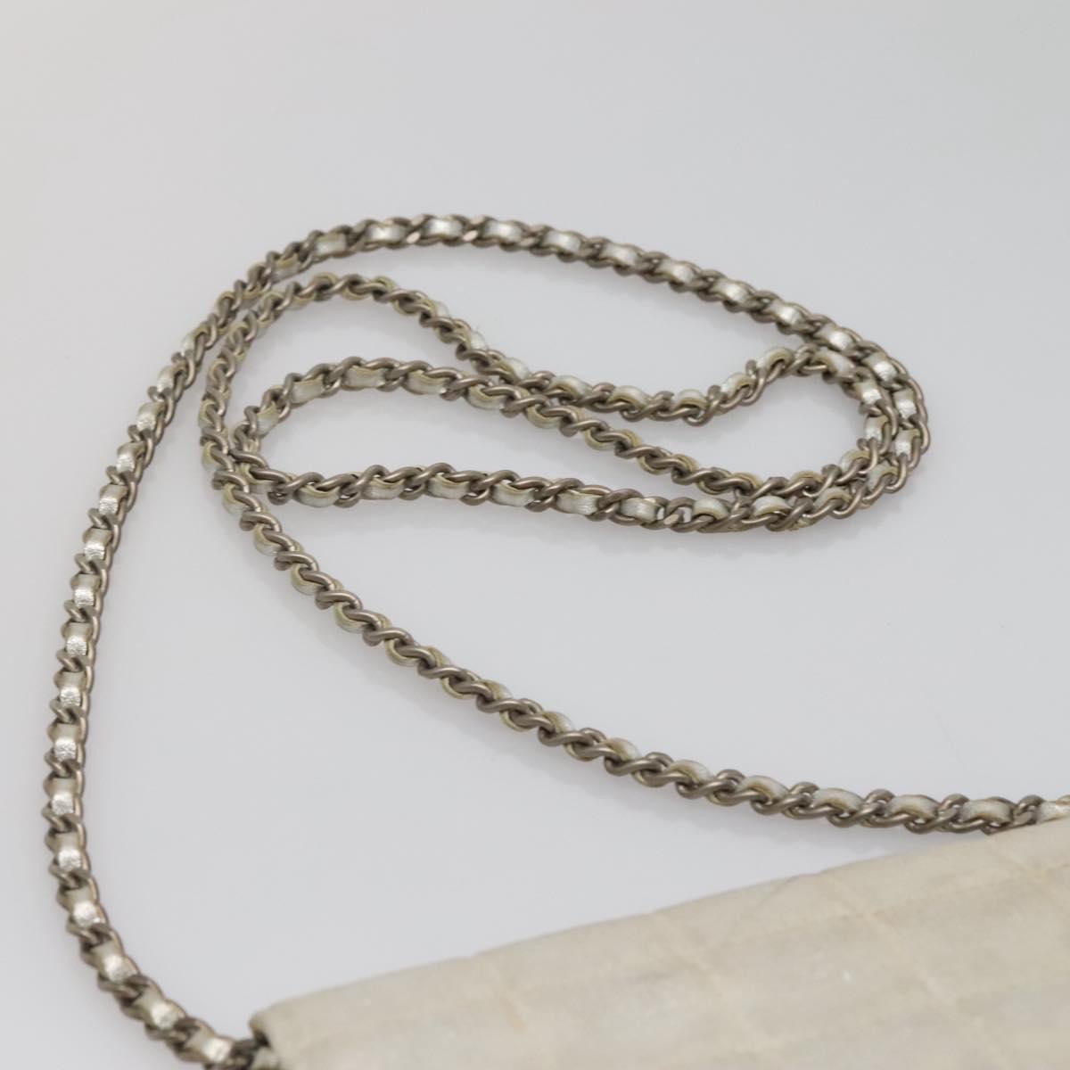 Chanel Travel Line Wallet On Chain Quilted Nylon Silver Nylon Bag (Pre-Owned)
