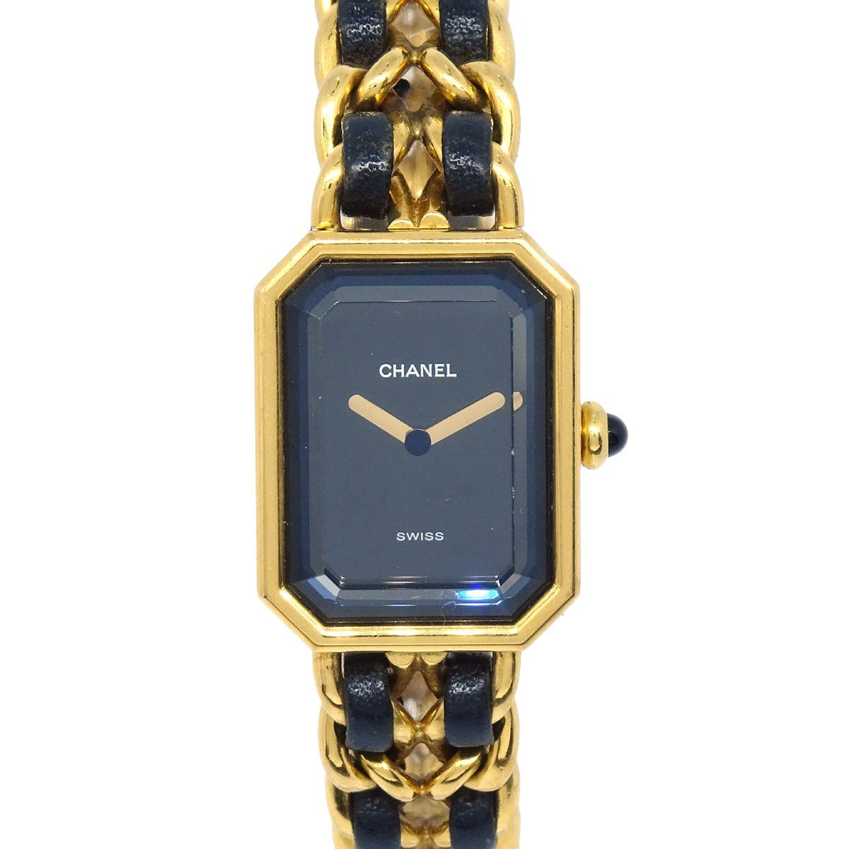 Chanel Premiere Rock Quartz Plated Metal And Leather Watch (Pre-Owned)