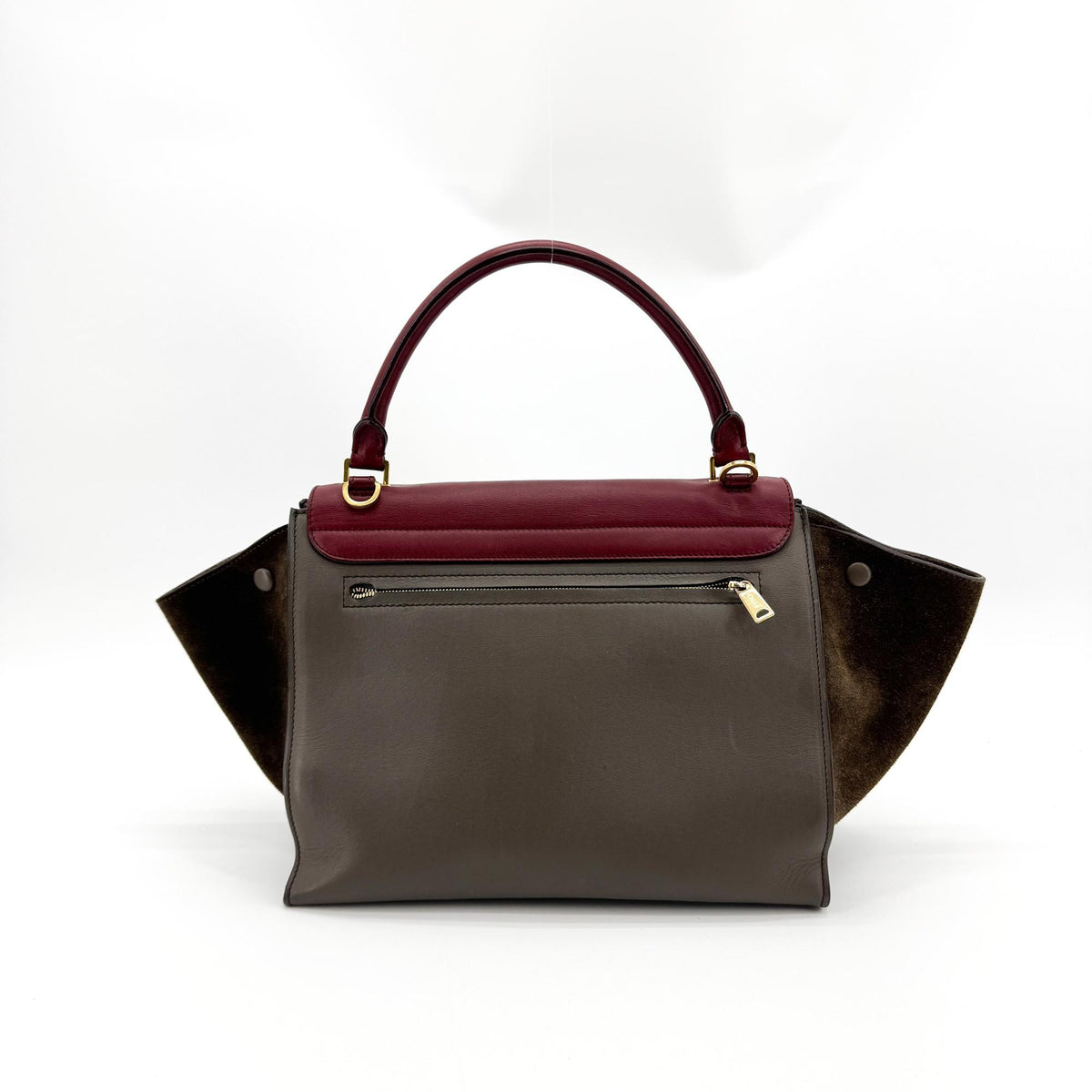 Celine Tricolor Trapeze Leather Brown Leather Handbag (Pre-Owned)