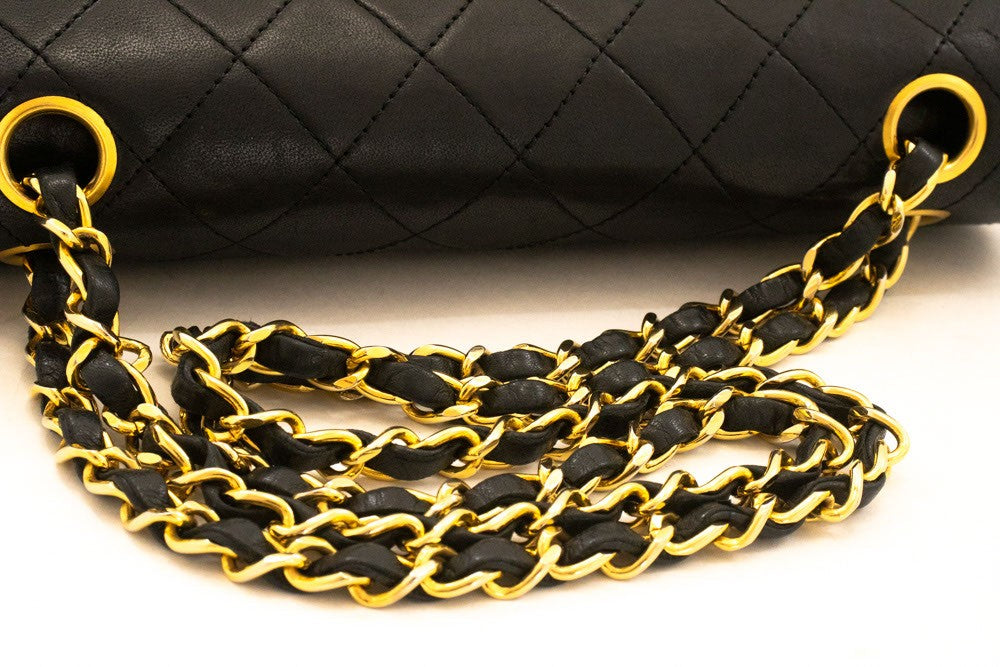 Chanel Cc Flap Quilted Classic Flap Motif Printed Nylon Black Leather Crossbody Bag Bag (Pre-Owned)